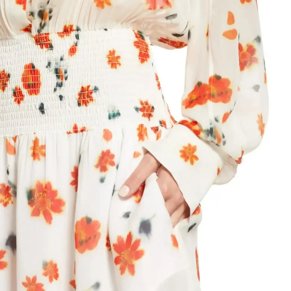 Rag & Bone Bailey Smocked Floral Print Long Sleeve Dress - Picture 5 of 6